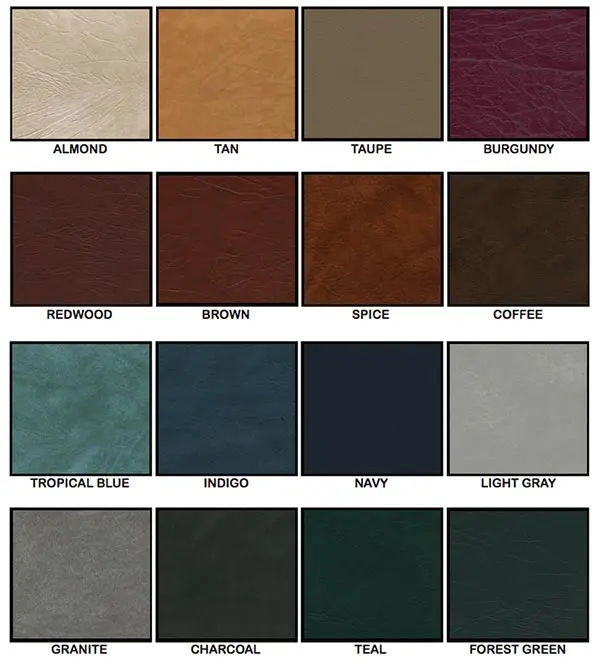 COLOR CHART for Spa covers